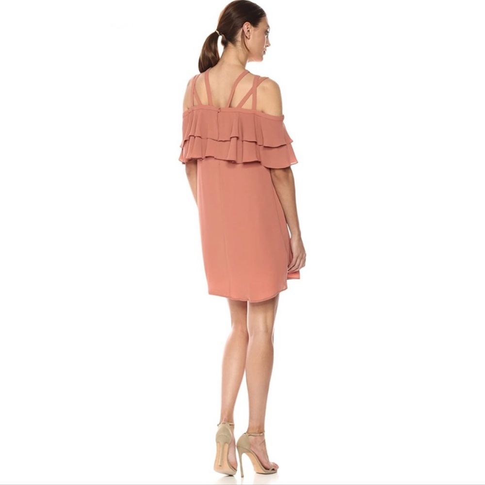 BCBGMaxAzria Pink Ruffle Mini Dress - Picture 2 of 16